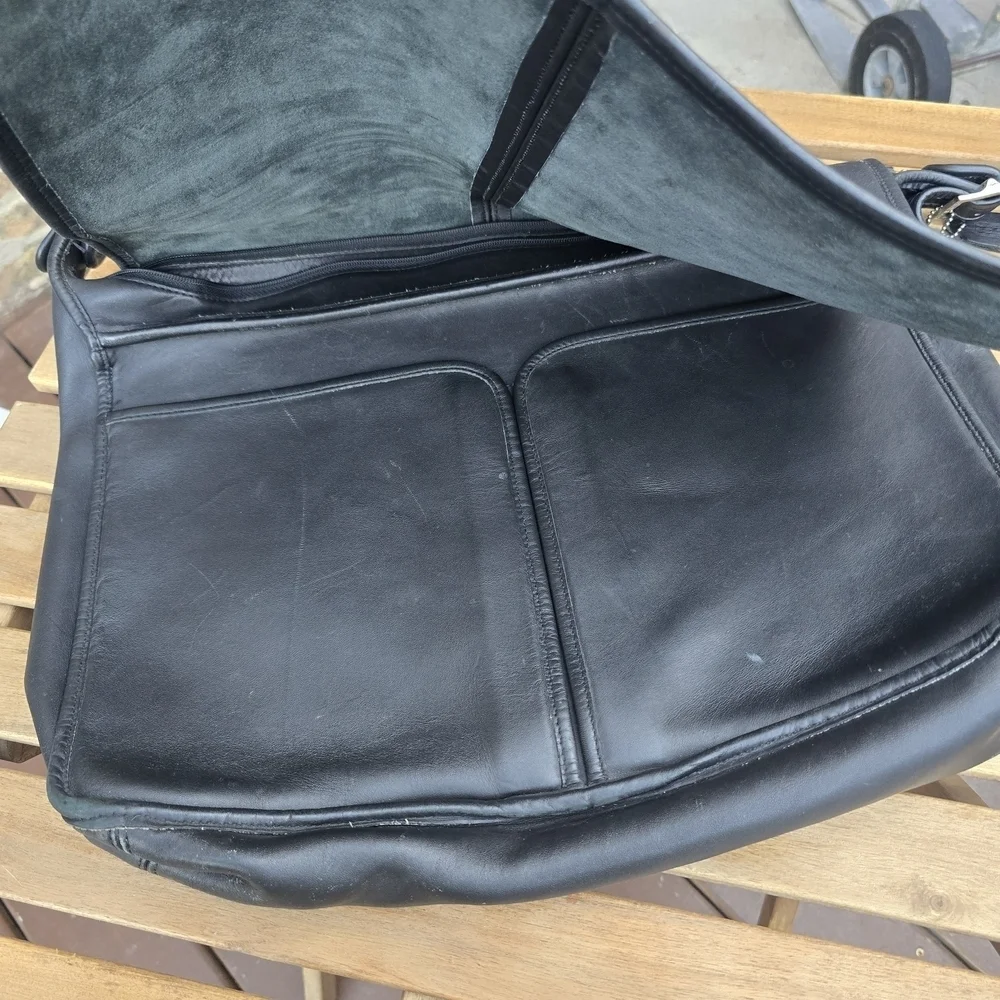 Coach Black Leather Messenger Bag